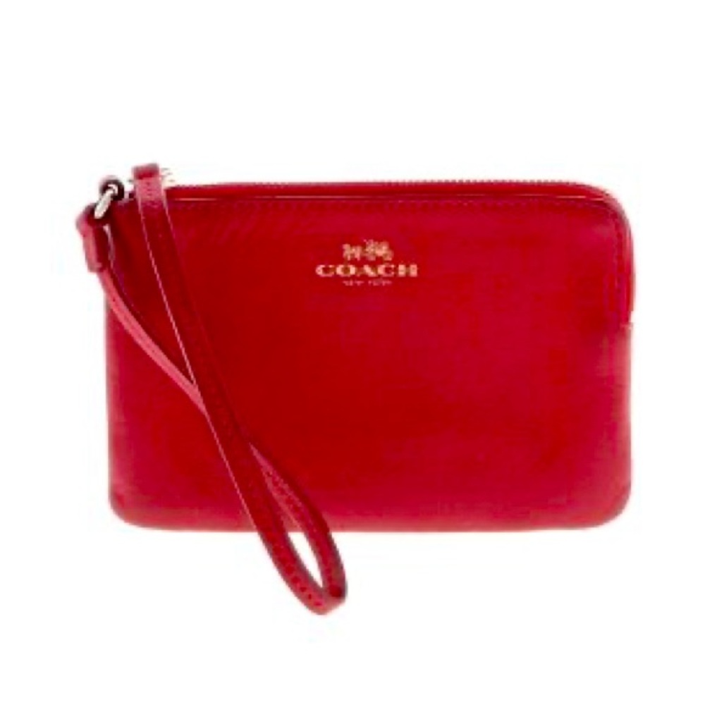 Red Leather Wristlet/Wallet by Coach